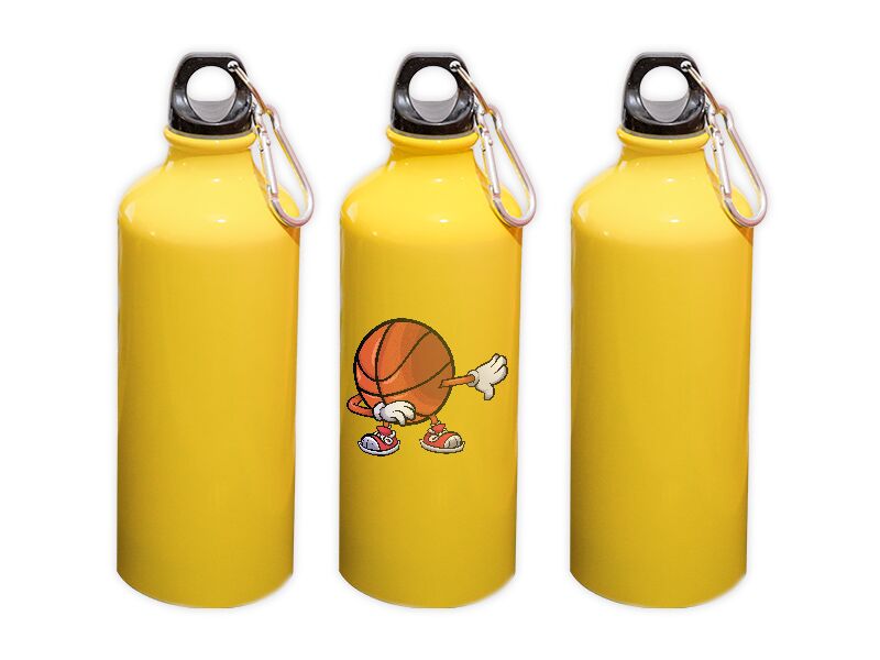 B-Present בקבוק אלומיניום למים איכותי צהוב והדפסה אישית