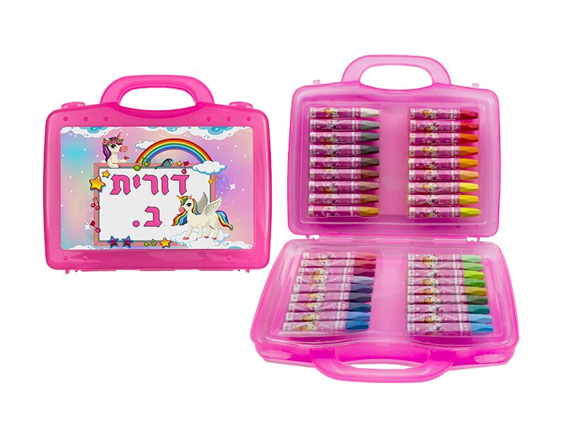 B-Present מזוודת 36 צבעי פנדה ורודה הדפסה אישית